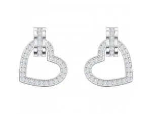 A pair of silver heartshaped earrings