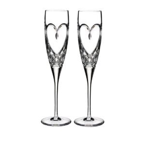 Two glasses with heart shape details