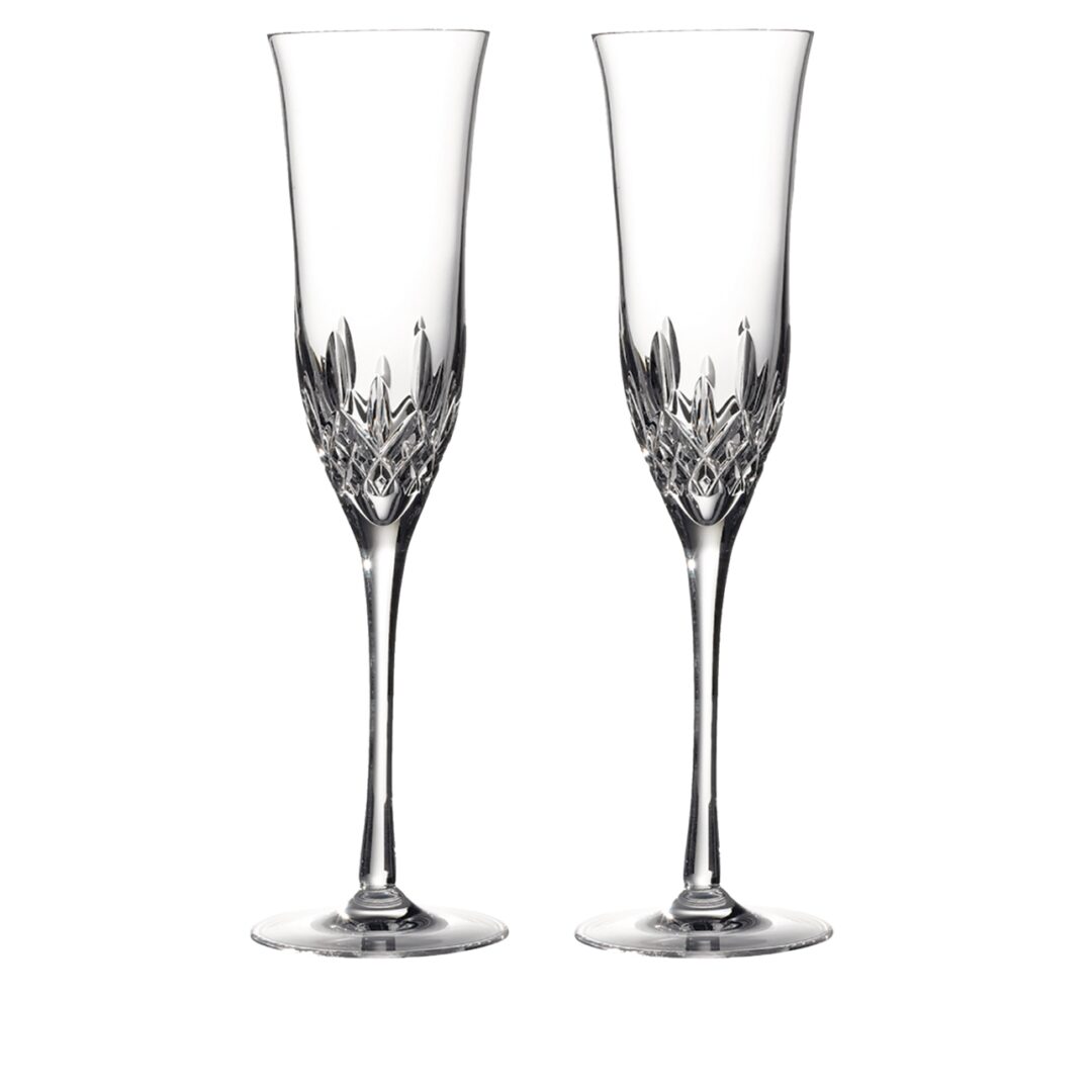 Two tall detailed glasses