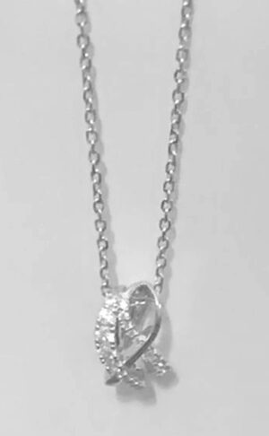 A silver crystal necklace
